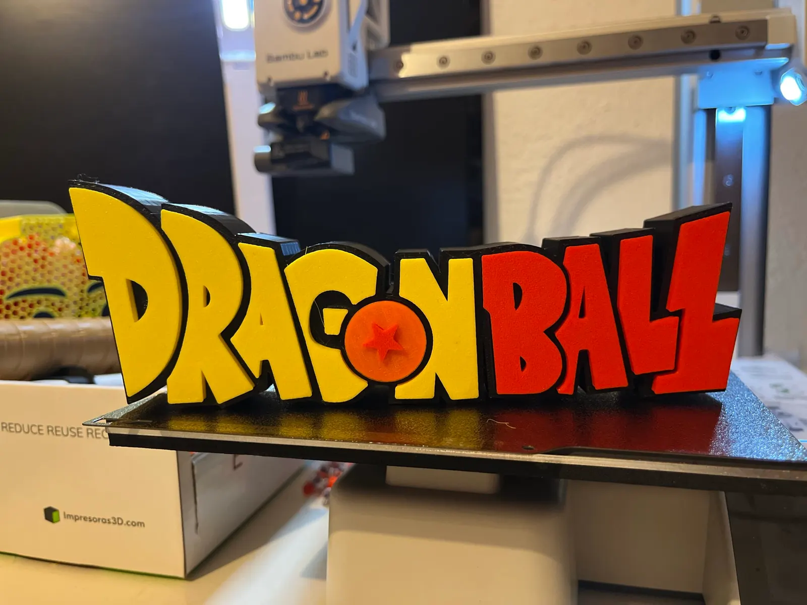Letrero de Dragón Ball Z impreso en 3D