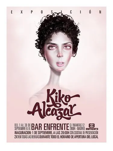 Exposición de Kiko Alcazar en Madrid en el » Bar Enfrente «