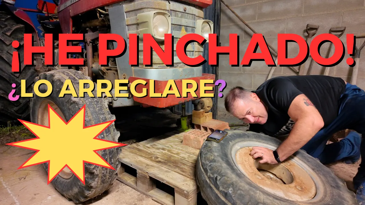 ¡He pinchado la rueda del tractor! ¿Podré arreglarla?