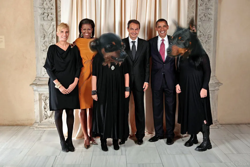 Pepitu con Zp, Obama y su Dama de Honor