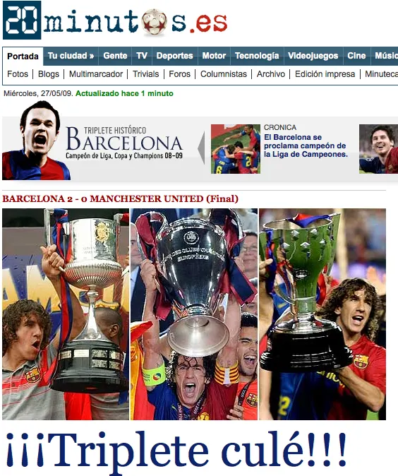 Copa, Liga y Champion!!! La canción Barça 2009